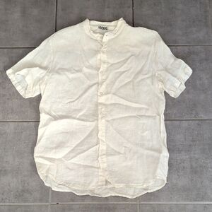 Men's Cream 100% Linen Made In Italy Shirt